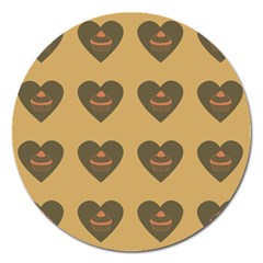 Cupcake Pumpkin Orange Grey Magnet 5  (round)