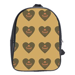 Cupcake Pumpkin Orange Grey School Bag (large)