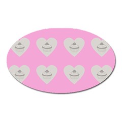 Cupcake Pink Grey Oval Magnet by snowwhitegirl