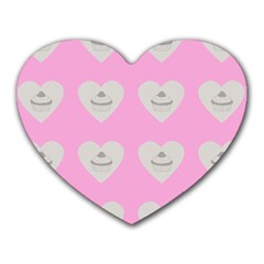 Cupcake Pink Grey Heart Mousepads