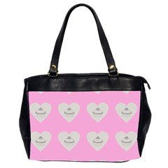 Cupcake Pink Grey Office Handbags (2 Sides) 