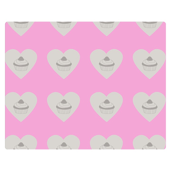 Cupcake Pink Grey Double Sided Flano Blanket (Medium) 