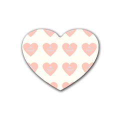 Cupcake White Pink Rubber Coaster (heart) 