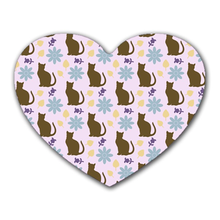 Outside Brown Cats Heart Mousepads