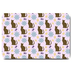 Outside Brown Cats Large Doormat  by snowwhitegirl