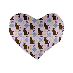 Outside Brown Cats Standard 16  Premium Heart Shape Cushions