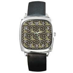 Charcoal Boots Square Metal Watch