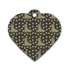 Charcoal Boots Dog Tag Heart (two Sides) by snowwhitegirl