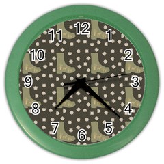 Charcoal Boots Color Wall Clocks