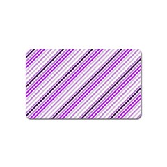 Purple Diagonal Lines Magnet (name Card)