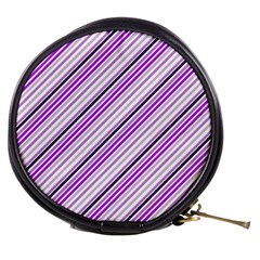 Purple Diagonal Lines Mini Makeup Bags by snowwhitegirl