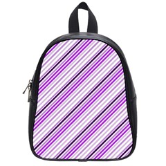 Purple Diagonal Lines School Bag (small)