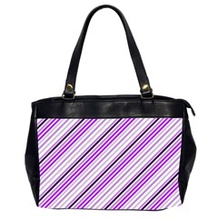 Purple Diagonal Lines Office Handbags (2 Sides)  by snowwhitegirl