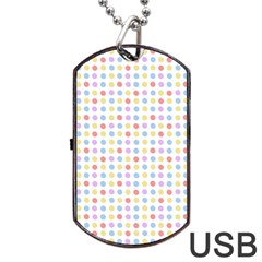 Blue Pink Yellow Eggs On White Dog Tag Usb Flash (two Sides) by snowwhitegirl