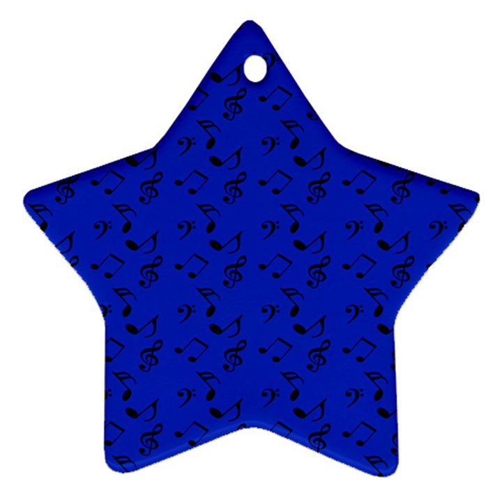 Royal Blue Music Star Ornament (Two Sides)