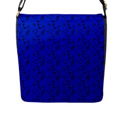 Royal Blue Music Flap Messenger Bag (l) 