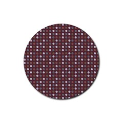 Grey Pink Lilac Brown Eggs On Brown Rubber Coaster (round) 
