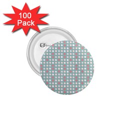 Pink Peach Grey Eggs On Teal 1 75  Buttons (100 Pack) 