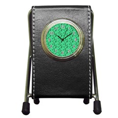 Green Music Pen Holder Desk Clocks