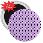 Black White Pink Blue Eggs On Violet 3  Magnets (10 pack)  Front