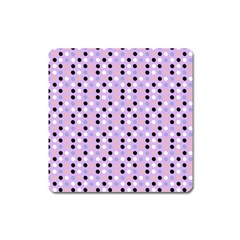 Black White Pink Blue Eggs On Violet Square Magnet