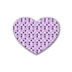 Black White Pink Blue Eggs On Violet Heart Coaster (4 Pack)  by snowwhitegirl