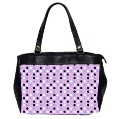 Black White Pink Blue Eggs On Violet Office Handbags (2 Sides)  by snowwhitegirl