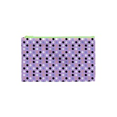 Black White Pink Blue Eggs On Violet Cosmetic Bag (xs)