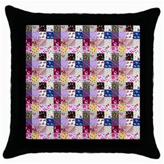 Quilt Of My Patterns Small Throw Pillow Case (black) by snowwhitegirl