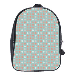 Peach Pink Eggs On Green School Bag (large)