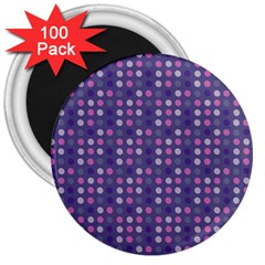 Violet Grey Purple Eggs On Grey Blue 3  Magnets (100 Pack) by snowwhitegirl