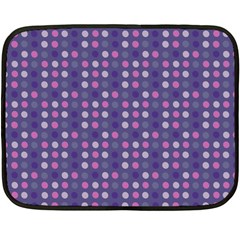 Violet Grey Purple Eggs On Grey Blue Double Sided Fleece Blanket (mini) 