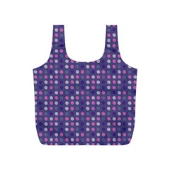 Violet Grey Purple Eggs On Grey Blue Full Print Recycle Bags (s)  by snowwhitegirl