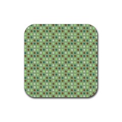 Green Brown  Eggs On Green Rubber Coaster (square) 