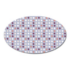 Pink Purple White Eggs On Lilac Oval Magnet