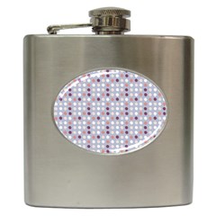 Pink Purple White Eggs On Lilac Hip Flask (6 Oz) by snowwhitegirl