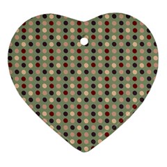 Grey Beige Burgundy Eggs On Green Heart Ornament (two Sides)