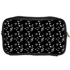 Black Music Notes Toiletries Bags by snowwhitegirl