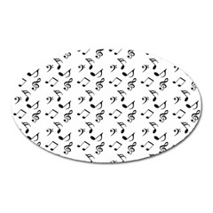 White Music Notes Oval Magnet by snowwhitegirl