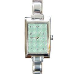 Pink Peach Green Eggs On Seafoam Rectangle Italian Charm Watch by snowwhitegirl