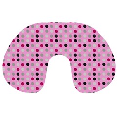 Grey Magenta Eggs On Pink Travel Neck Pillows