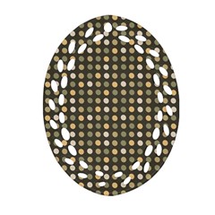 Grey Beige Eggs On Dark Grey Oval Filigree Ornament (two Sides) by snowwhitegirl