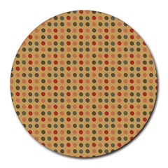 Grey Brown Eggs On Beige Round Mousepads