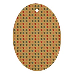 Grey Brown Eggs On Beige Ornament (Oval)