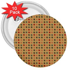 Grey Brown Eggs On Beige 3  Buttons (10 pack) 