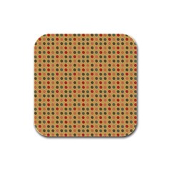 Grey Brown Eggs On Beige Rubber Square Coaster (4 pack) 