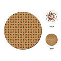 Grey Brown Eggs On Beige Playing Cards (Round) 