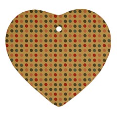 Grey Brown Eggs On Beige Heart Ornament (two Sides)