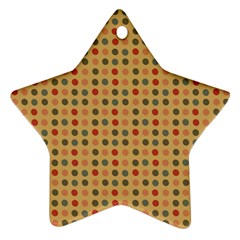 Grey Brown Eggs On Beige Star Ornament (Two Sides)
