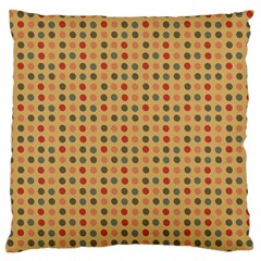 Grey Brown Eggs On Beige Large Flano Cushion Case (Two Sides)